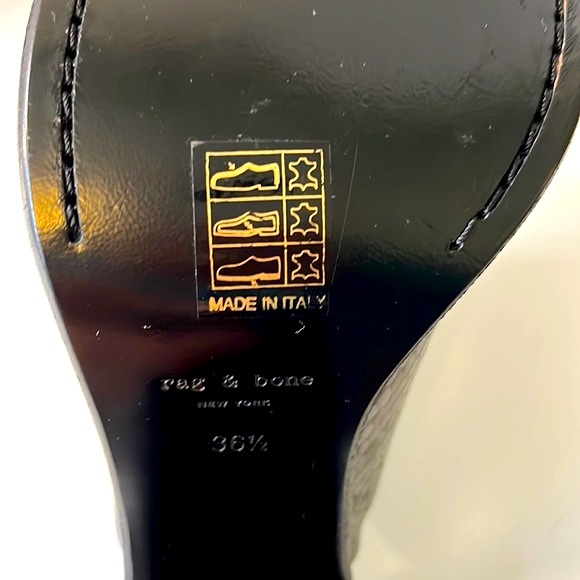 Rag & Bone 'Tristan' Suede Snake Print Leather Mule Sandals, Black, size 6.5 - Picture 14 of 16